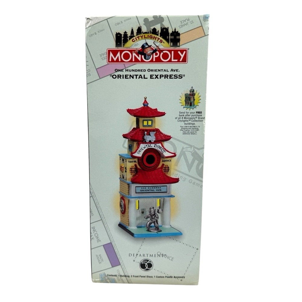 Dept 56 Monopoly Oriental Express‎ 100 Oriental Ave Building #13601 Box Damage
